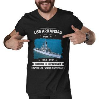 Uss Arkansas Cgn Men V-Neck Tshirt - Monsterry