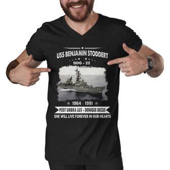 Uss Benjamin Stoddert Ddg V2 Men V-Neck Tshirt - Monsterry