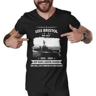 Uss Bristol Dd 857 Dd Men V-Neck Tshirt - Monsterry CA
