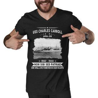 Uss Charles Carroll Apa V2 Men V-Neck Tshirt - Monsterry