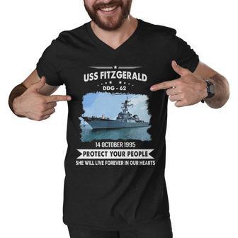 Uss Fitzgerald Ddg V2 Men V-Neck Tshirt - Monsterry DE