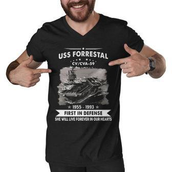 Uss Forrestal Cv 59 Cva V2 Men V-Neck Tshirt - Monsterry