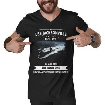 Uss Jacksonville Ssn Men V-Neck Tshirt - Monsterry CA