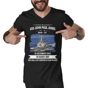 Uss John Paul Jones Ddg V2 Men V-Neck Tshirt - Monsterry