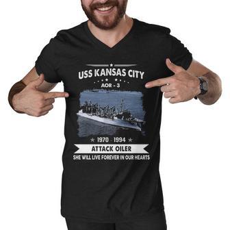 Uss Kansas City Aor Men V-Neck Tshirt - Monsterry UK