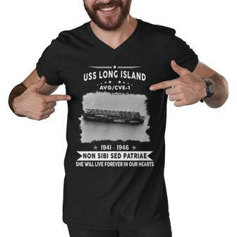 Uss Long Island Cve Men V-Neck Tshirt - Monsterry AU