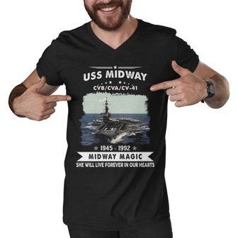 Uss Midway Cvb 41 Cva 41 Cv Men V-Neck Tshirt - Monsterry