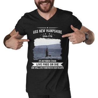 Uss New Hampshire Ssn Men V-Neck Tshirt - Monsterry AU