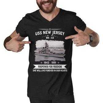 Uss New Jersey Bb Men V-Neck Tshirt - Monsterry