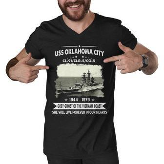 Uss Oklahoma City Clg 5 Cl V2 Men V-Neck Tshirt - Monsterry UK