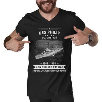 Uss Philip Dd 498 De Men V-Neck Tshirt - Monsterry