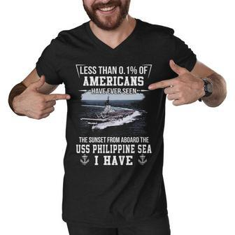 Uss Philippine Sea Cv 47 Sunset Men V-Neck Tshirt - Monsterry