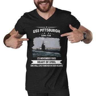 Uss Pittsburgh Ssn Men V-Neck Tshirt - Monsterry