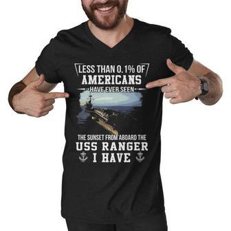 Uss Ranger Cva Cv 61 Sunset Men V-Neck Tshirt - Monsterry