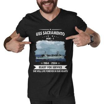 Uss Sacramento Aoe V2 Men V-Neck Tshirt - Monsterry DE