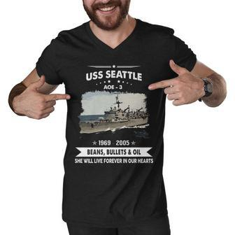 Uss Seattle Aoe V2 Men V-Neck Tshirt - Monsterry DE