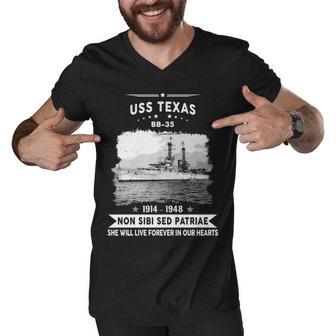 Uss Texas Bb 35 Battleship Men V-Neck Tshirt - Monsterry