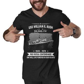 Uss William R Rush Dd 714 Ddr Men V-Neck Tshirt - Monsterry