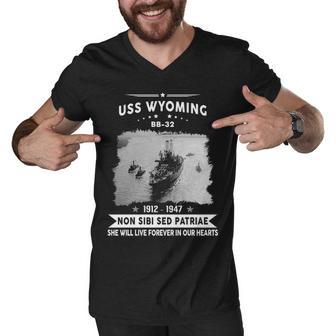 Uss Wyoming Bb Men V-Neck Tshirt - Monsterry