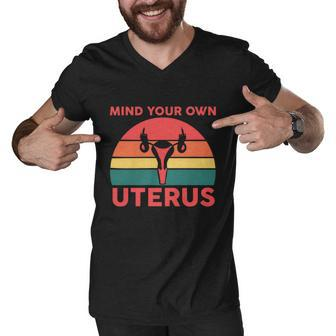Uterus Shows Middle Finger Feminist Feminism Gift Men V-Neck Tshirt - Monsterry AU