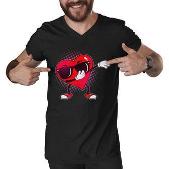 Valentine Dabbing Heart Men V-Neck Tshirt - Monsterry