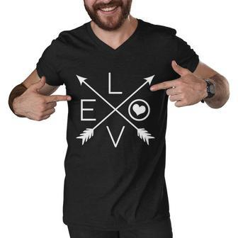 Valentines Day Love Arrows Men V-Neck Tshirt - Monsterry