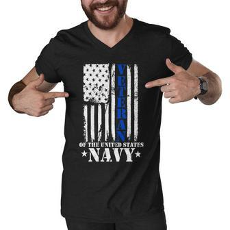Veteran Of The United States Navy Flag Men V-Neck Tshirt - Monsterry UK