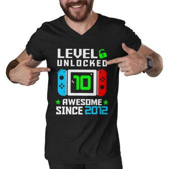 Video Game Level 10 Unlocked 10Th Birthday Men V-Neck Tshirt - Monsterry UK