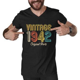 Vintage 1942 Original Parts 80Th Birthday V2 Men V-Neck Tshirt - Monsterry DE