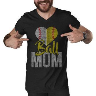 Vintage Baseball Mom Men V-Neck Tshirt - Monsterry UK