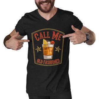 Vintage Call Me Old Fashioned Whiskey Men V-Neck Tshirt - Monsterry AU