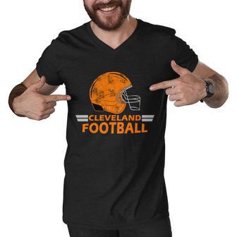 Vintage Cleveland Football Helmet Men V-Neck Tshirt - Monsterry DE