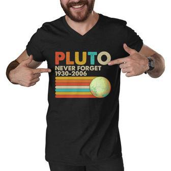 Vintage Colors Pluto Never Forget 1930-2006 Tshirt Men V-Neck Tshirt - Monsterry