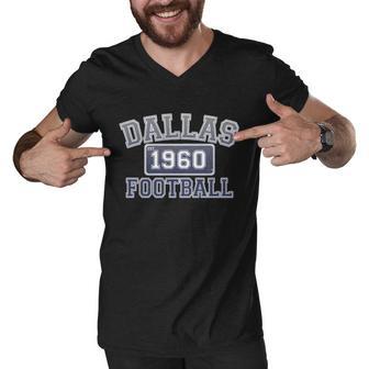 Vintage Dallas Texas Football Est Men V-Neck Tshirt - Monsterry AU