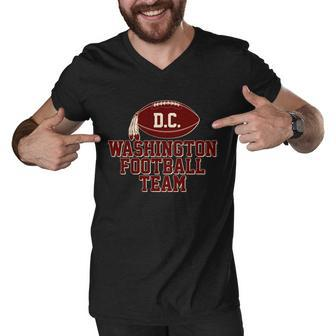 Vintage Distressed Washington Dc Football Team Tshirt Men V-Neck Tshirt - Monsterry