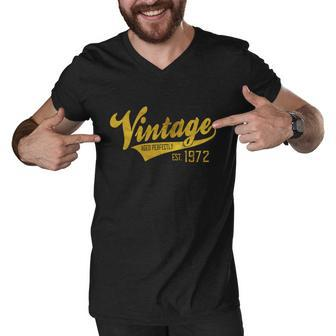 Vintage Est 1972 Gift 50 Yrs Old Bfunny Giftday 50Th Birthday Gift Meaningful Gi Men V-Neck Tshirt - Monsterry