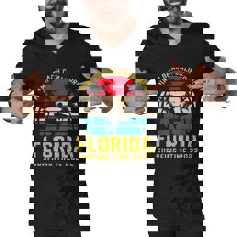 Vintage Florida Surfing Time 2022 Summer Men V-Neck Tshirt - Thegiftio