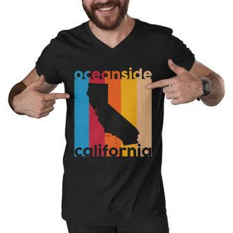 Vintage Oceanside California Men V-Neck Tshirt - Monsterry AU