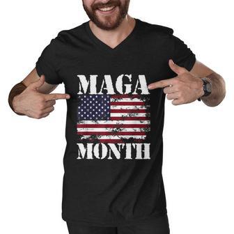 Vintage Old Happy Maga Month Patriotic Tank Top Men V-Neck Tshirt - Monsterry UK