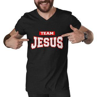 Vintage Team Jesus Funny Christian Tshirt Men V-Neck Tshirt - Monsterry AU