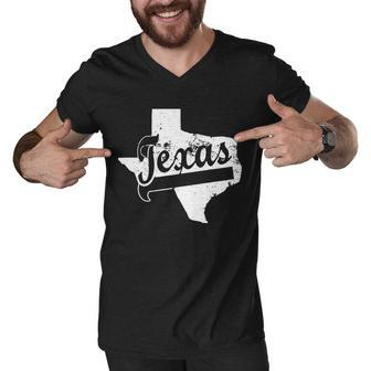Vintage Texas State Logo Men V-Neck Tshirt - Monsterry