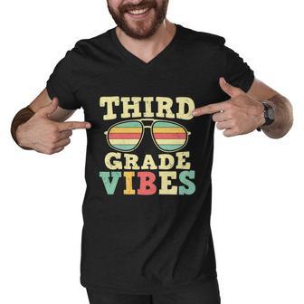 Vintage Third Grade Viber Sunglass Back To School First Day Of School Men V-Neck Tshirt - Monsterry CA