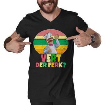 Vintage Vert Der Ferk Retro Swedish Chef Men V-Neck Tshirt - Monsterry