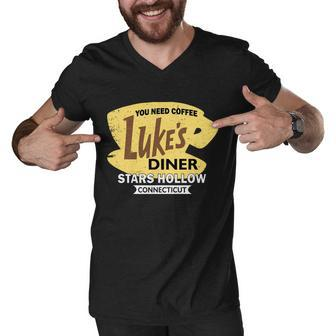 Vintge Lukes Diner Stars Hollow Connecticut Tshirt Men V-Neck Tshirt - Monsterry UK