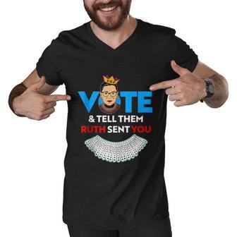 Vote Tell Them Ruth Sent You Dissent Rbg Vote V2 Men V-Neck Tshirt - Monsterry DE