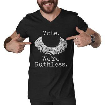 Vote Were Ruthless Rbg Ruth Bader Ginsburg Men V-Neck Tshirt - Monsterry