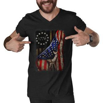 We The People American History 1776 4Th Of July Us Usa Flag Men V-Neck Tshirt - Thegiftio UK