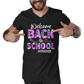 Welcome Back To School 4Th Grade Back To School Men V-Neck Tshirt - Seseable