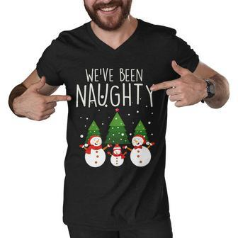 Weve Been Naughty Christmas Snowman Men V-Neck Tshirt - Monsterry