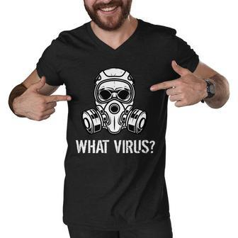 What Virus Funny Gas Mask Men V-Neck Tshirt - Monsterry CA